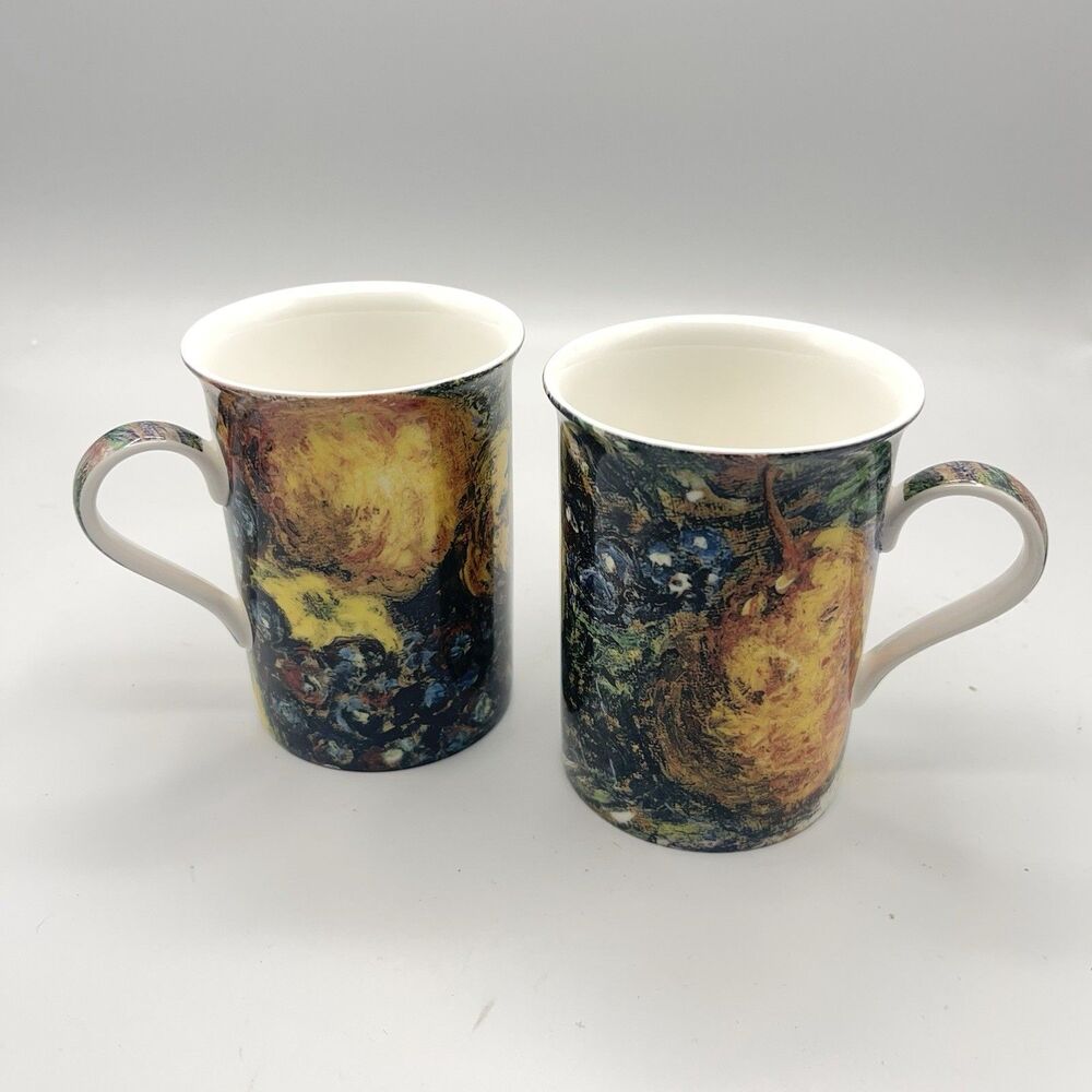 Stechcol Gracie Bone China Coffee Mug Tea Cup by Coastline Imports Set 2
